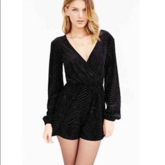Urban Outfitters Pants - Ecote Black Velvet Romper
